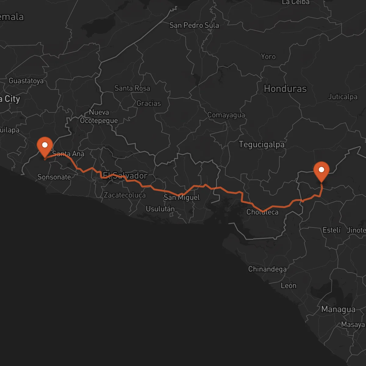 Ruta Ocotal - Ahuachapán