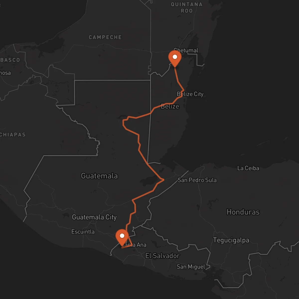 Ruta Orange Walk Town - Ahuachapán