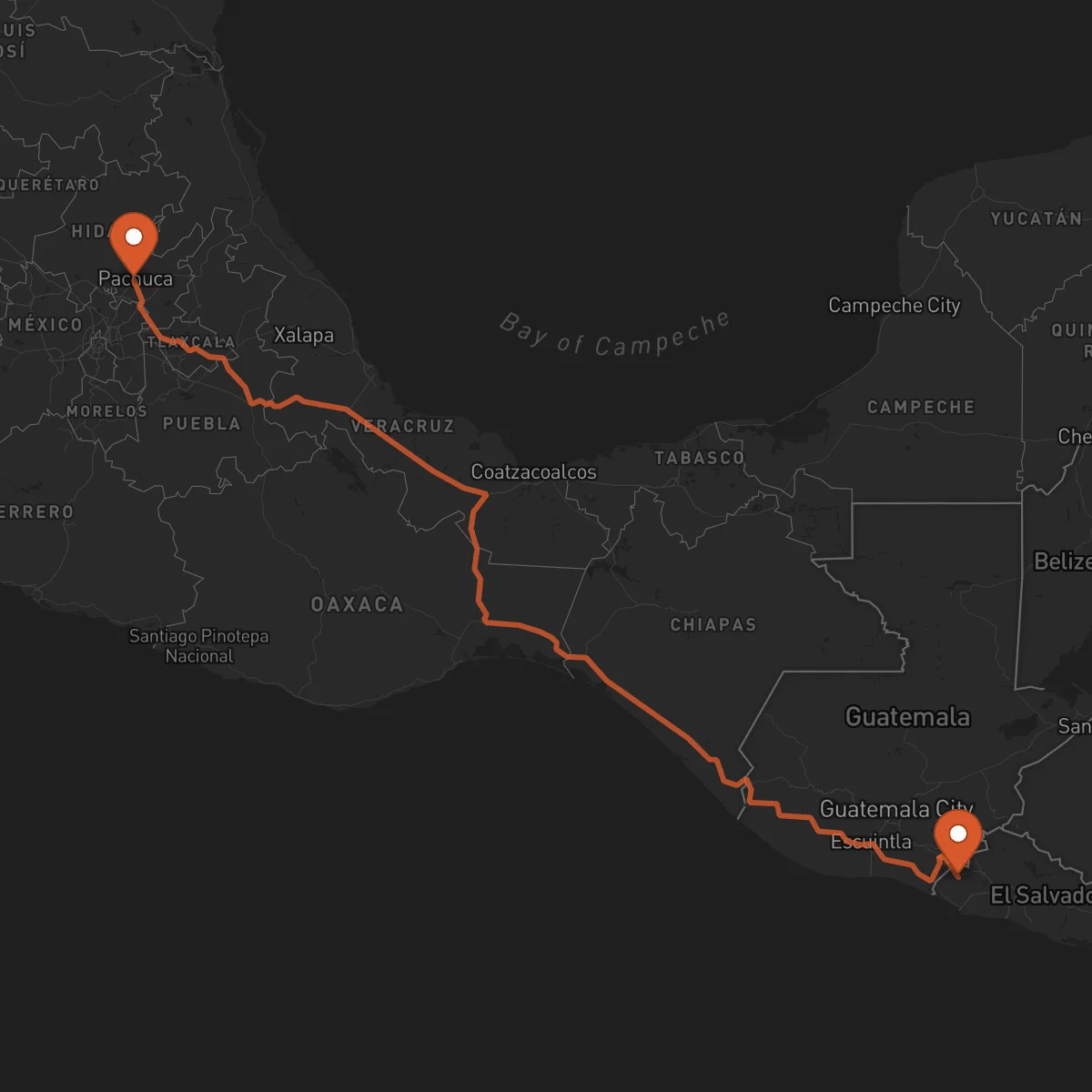 Ruta Pachuca de Soto - Ahuachapán