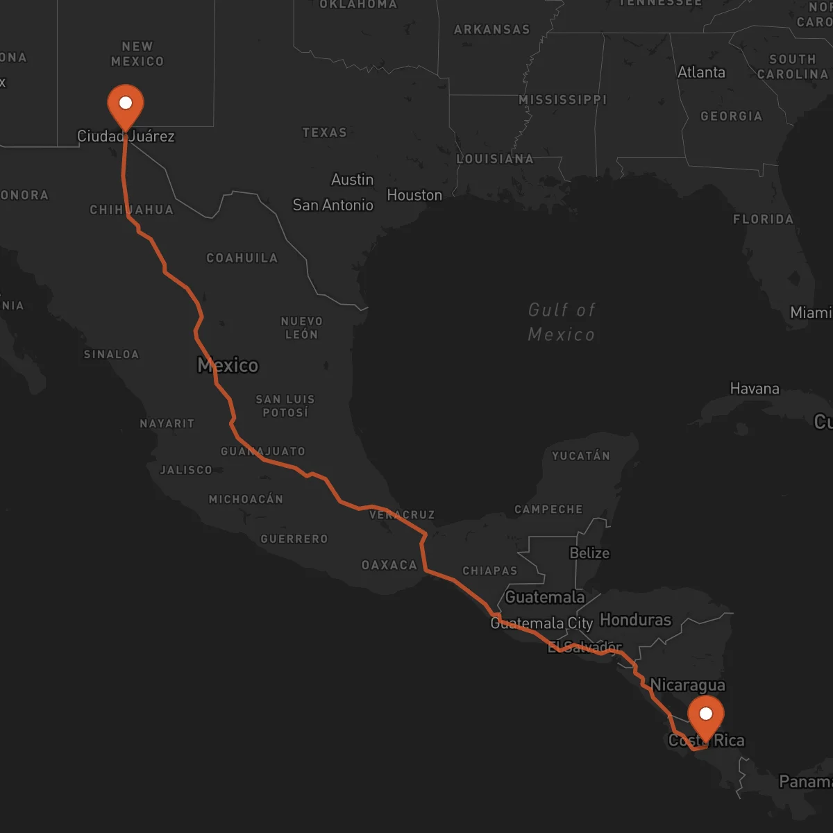 Ruta Ciudad Juárez - Alajuela
