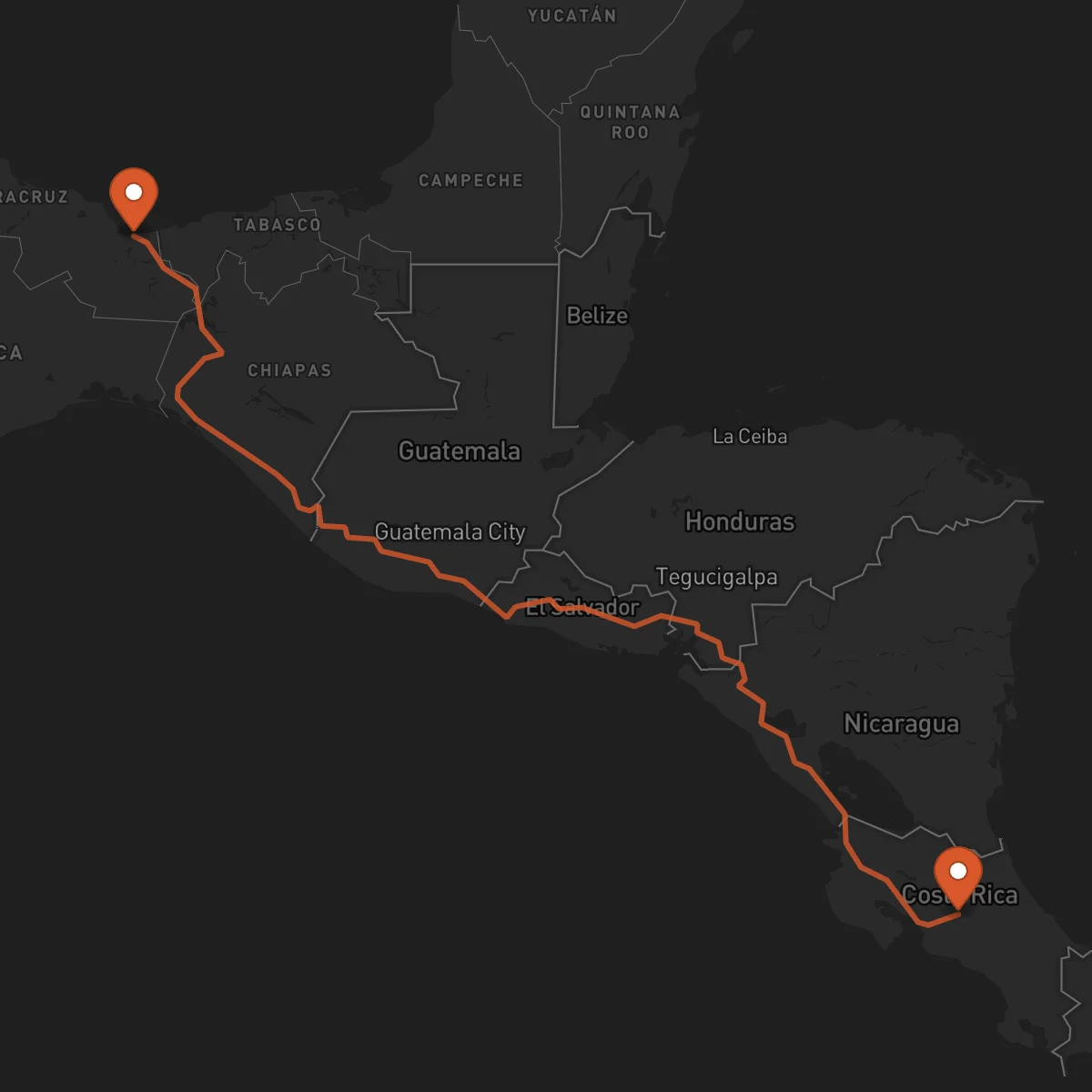 Ruta Alajuela - Coatzacoalcos
