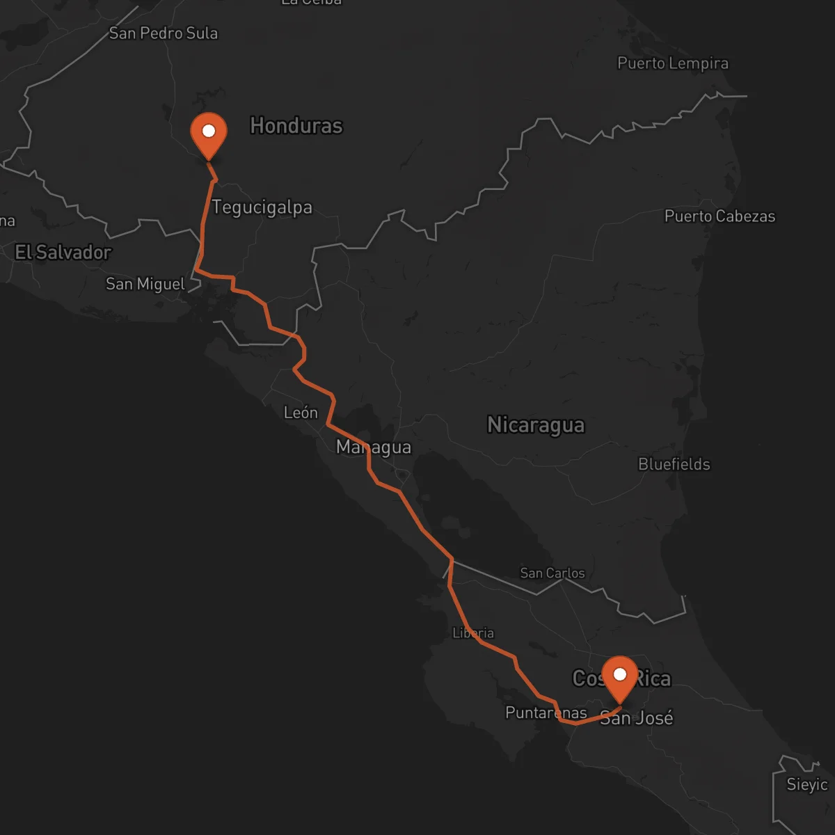 Ruta Comayagua - Alajuela