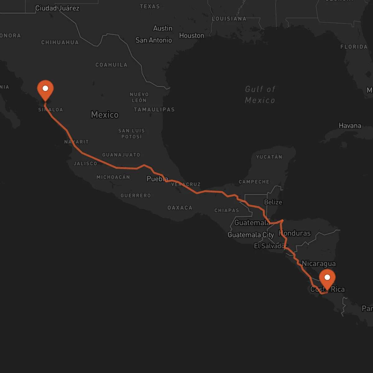 Ruta Alajuela - Culiacán