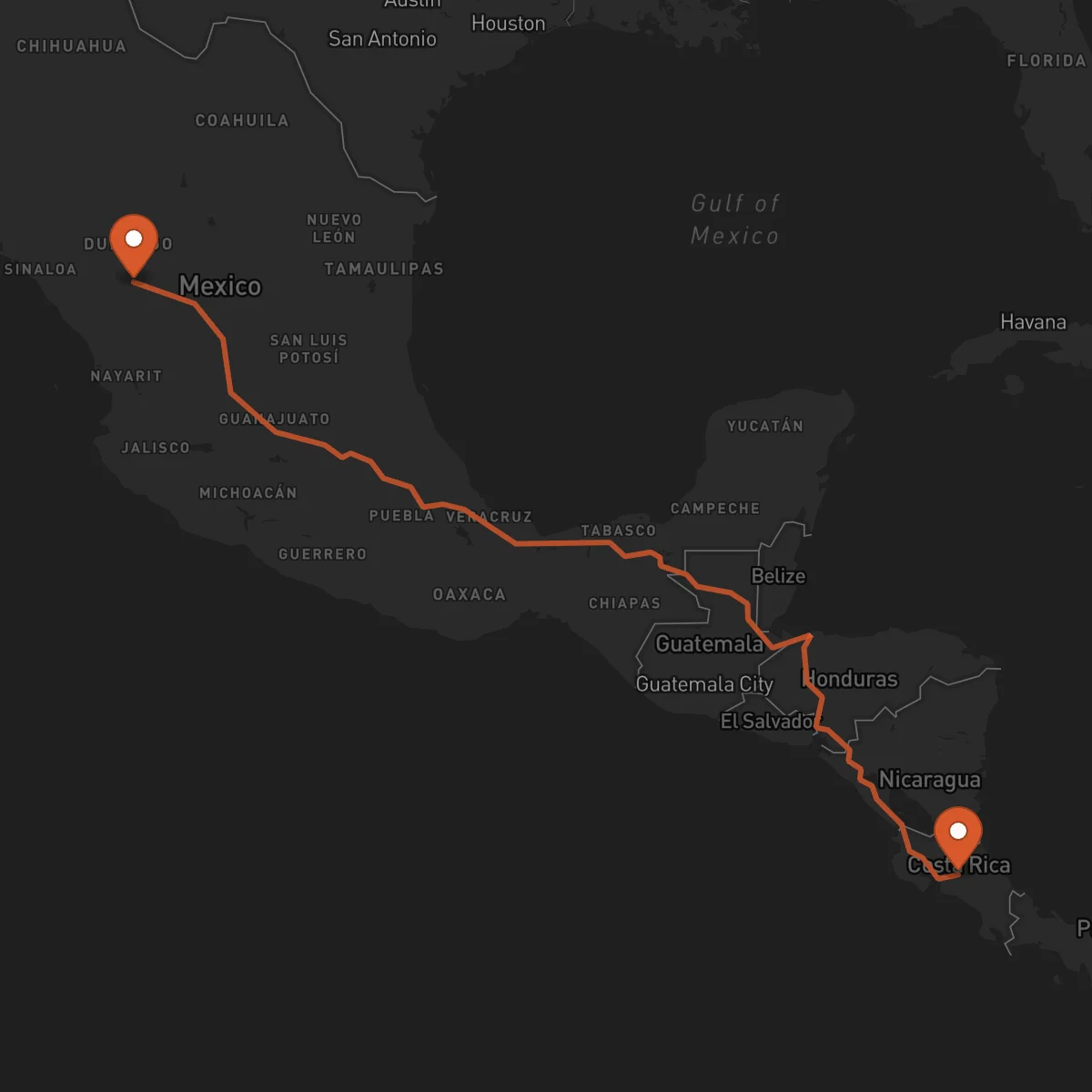 Ruta Durango - Alajuela