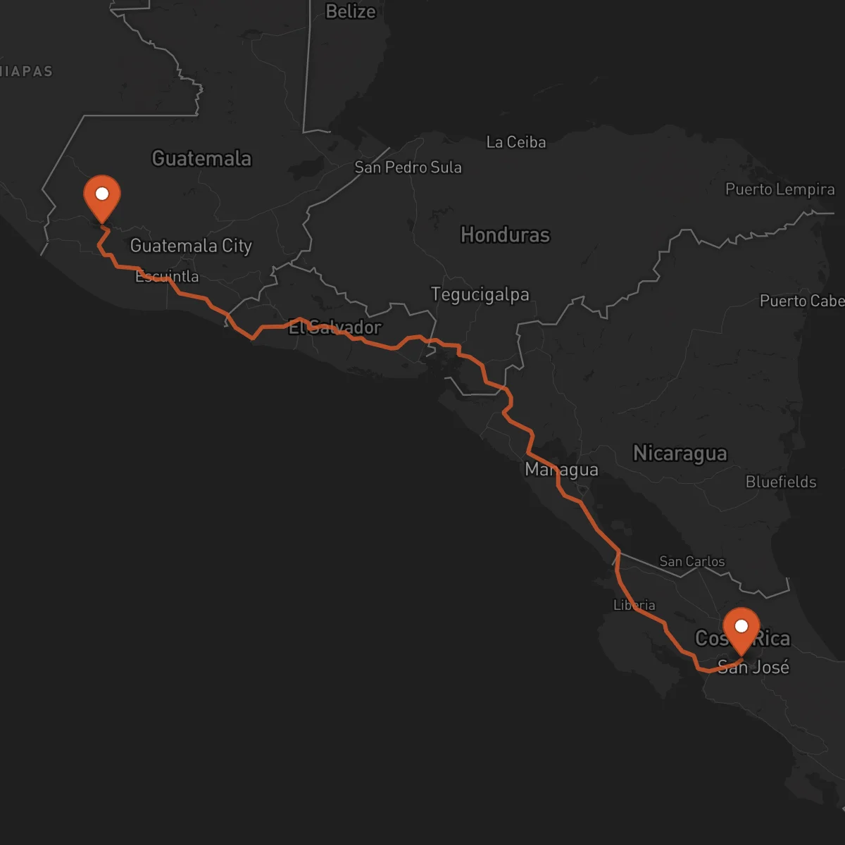 Ruta Quetzaltenango - Alajuela