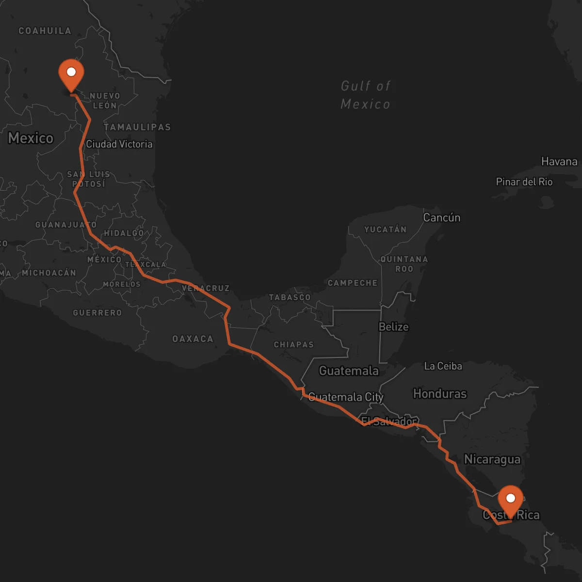 Ruta Alajuela - Saltillo