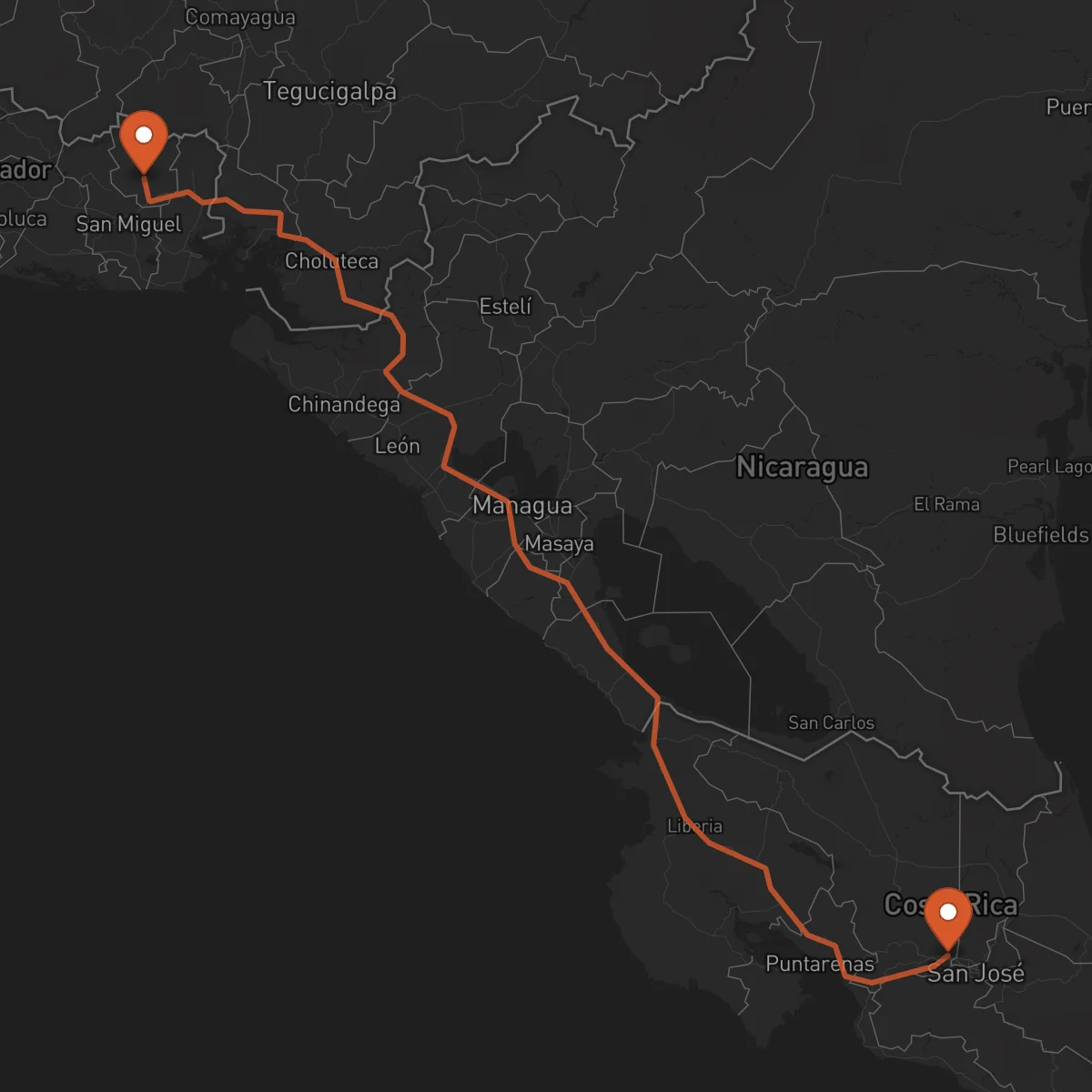 Ruta Alajuela - San Francisco Gotera
