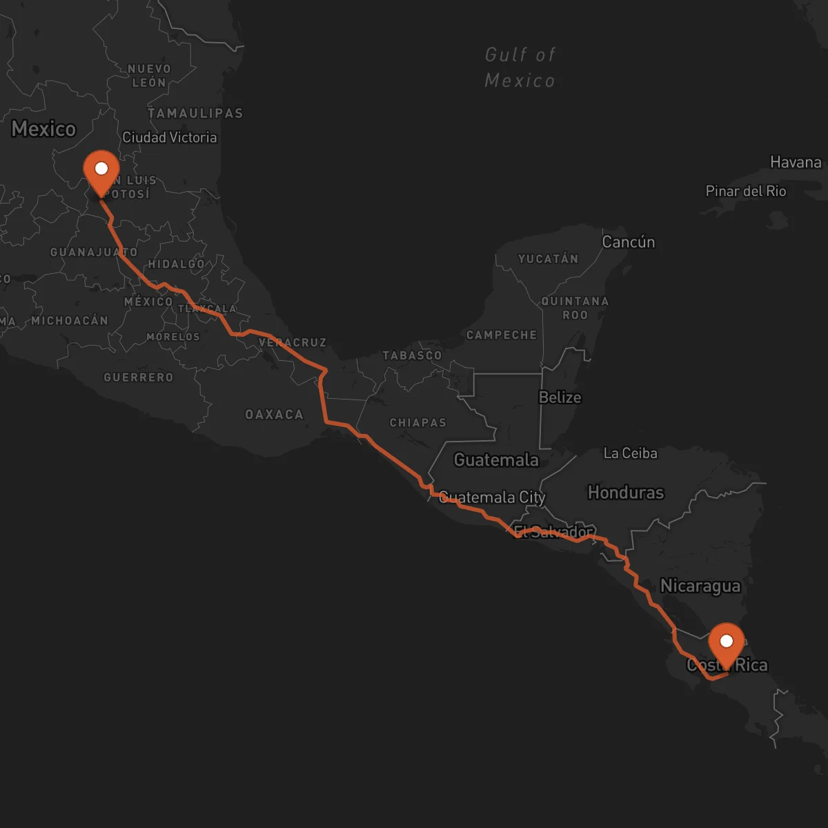 Ruta San Luis Potosí - Alajuela
