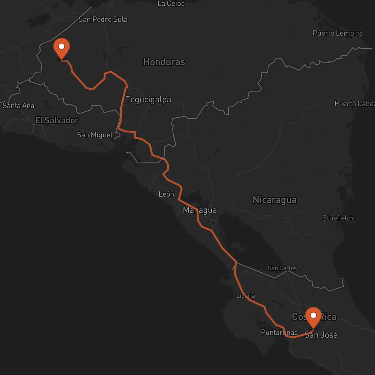 Ruta Alajuela - Santa Rosa de Copán