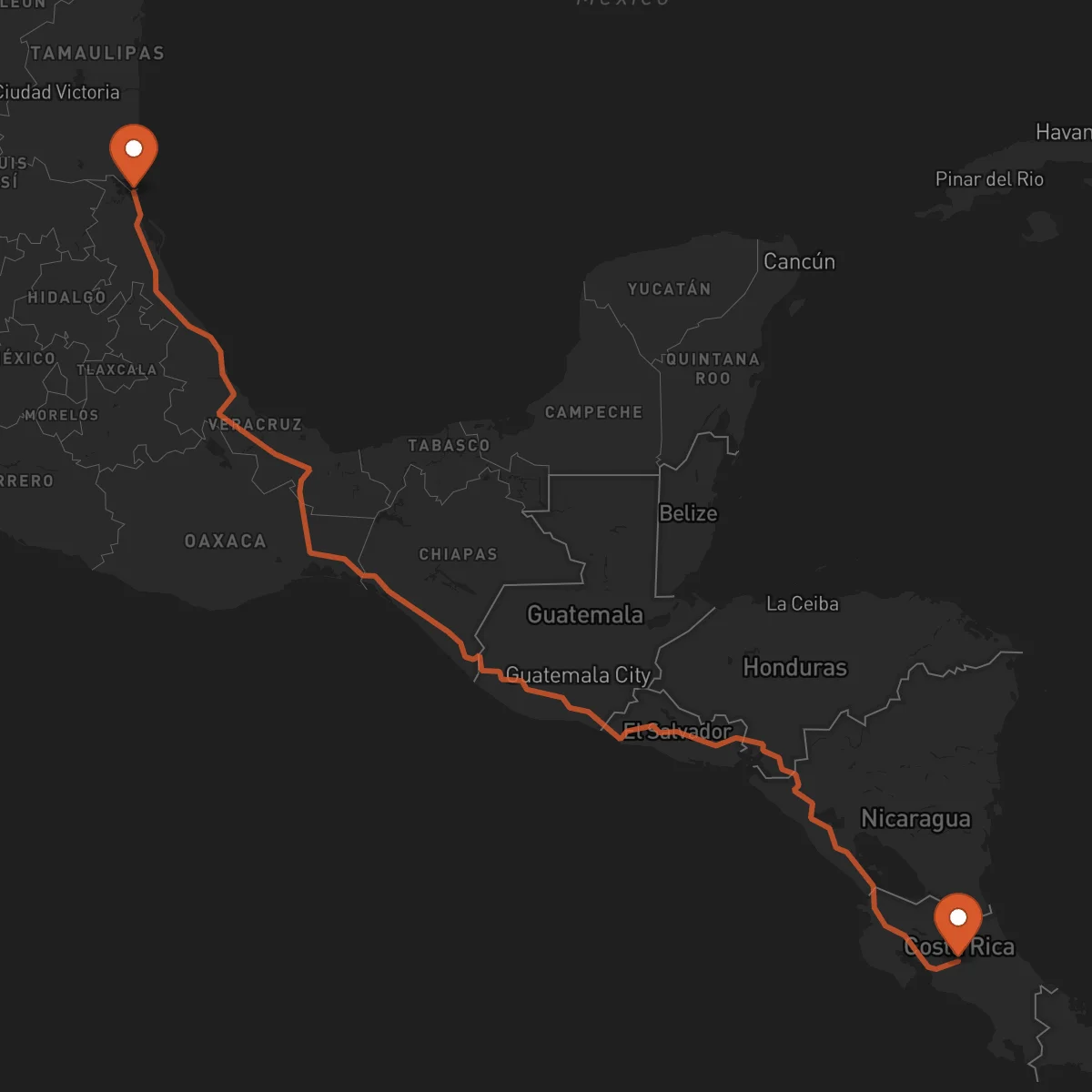 Ruta Tampico - Alajuela