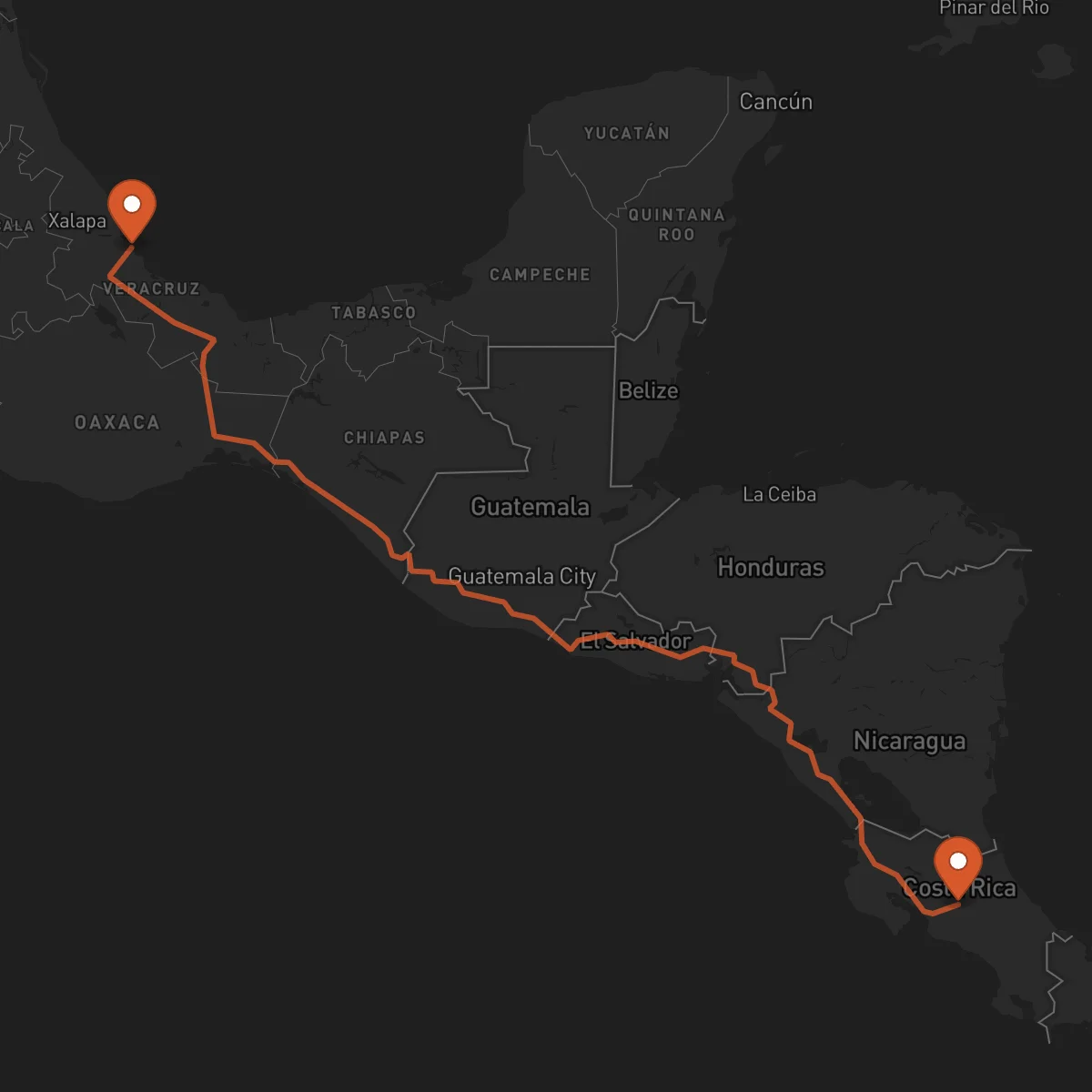 Ruta Alajuela - Veracruz