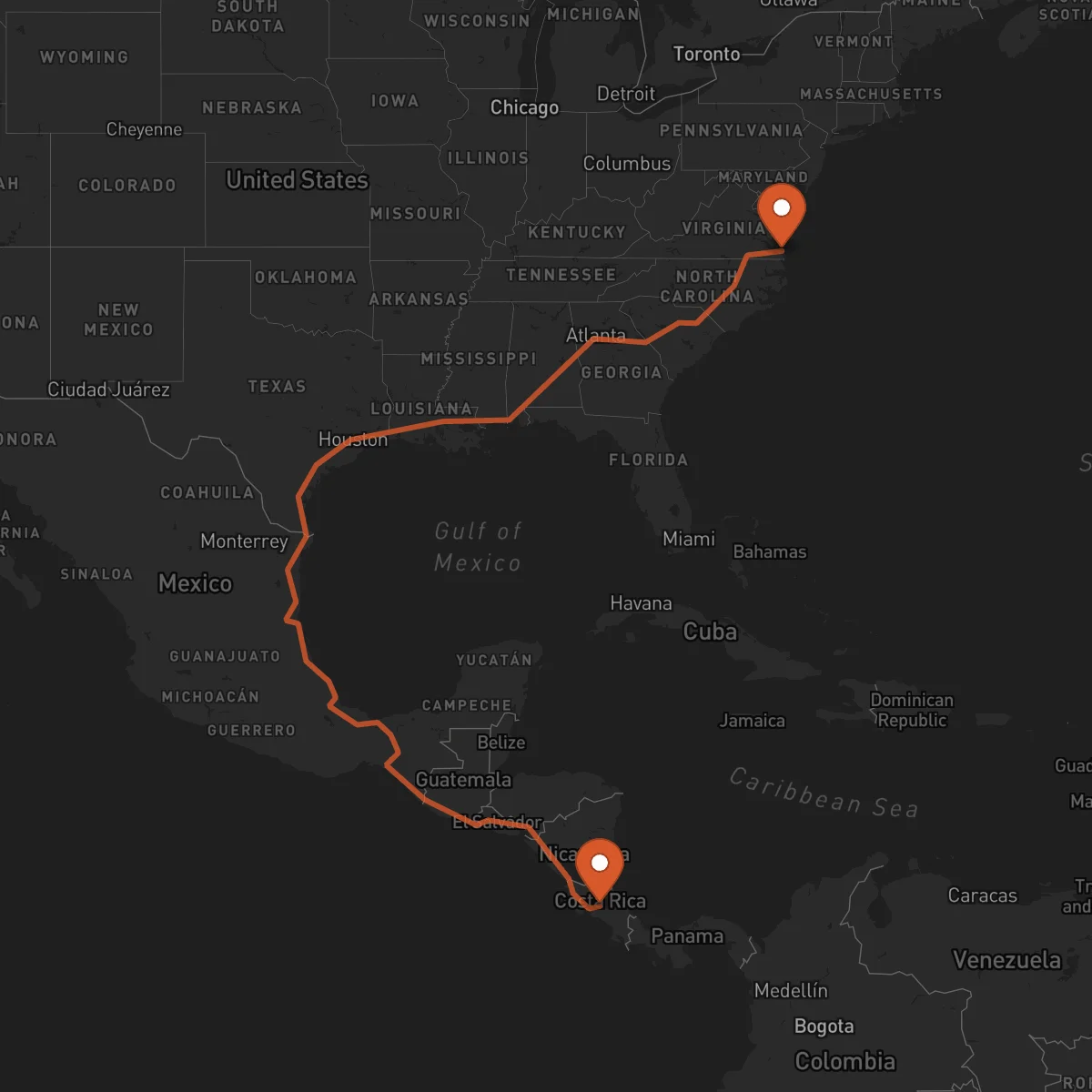 Ruta Alajuela - Virginia Beach