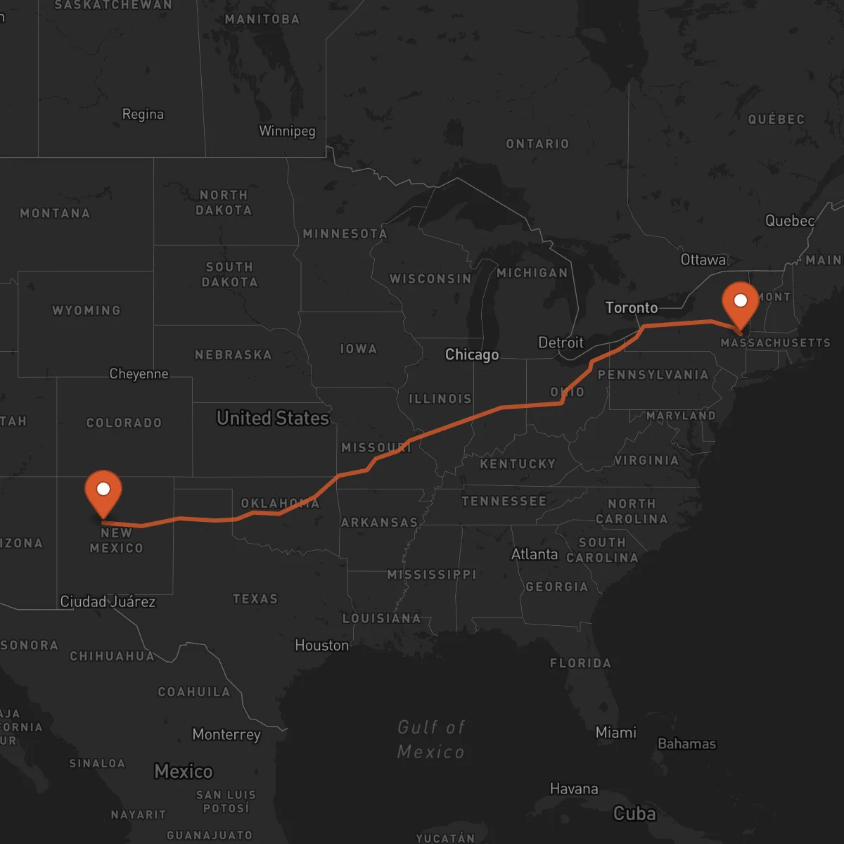 Ruta Albany - Albuquerque