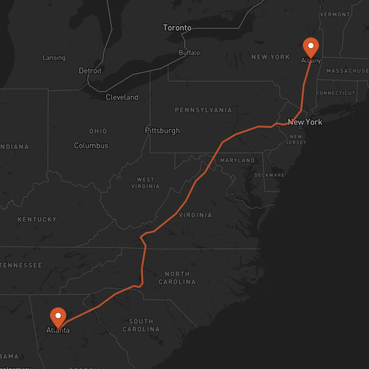 Ruta Albany - Atlanta