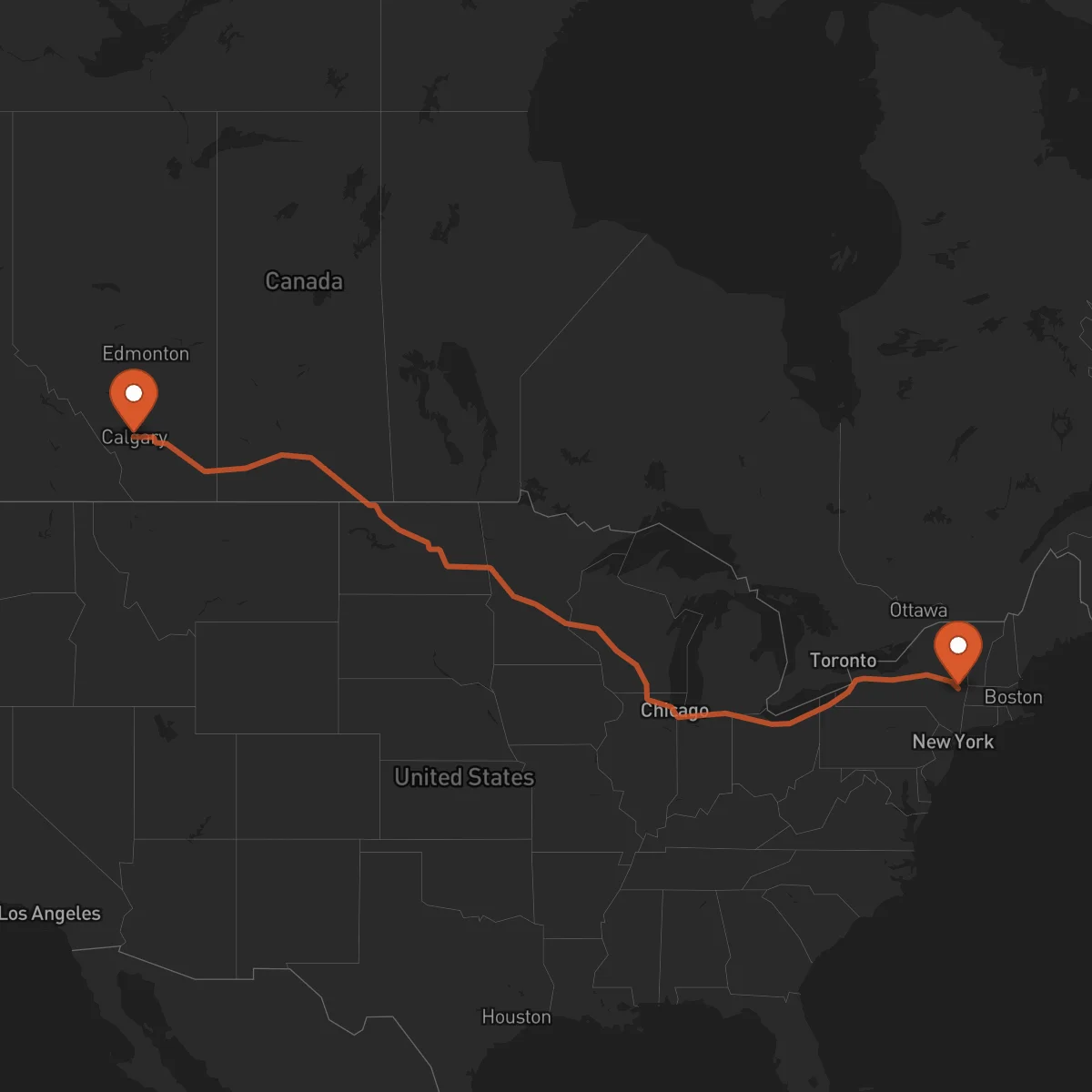 Ruta Albany - Calgary