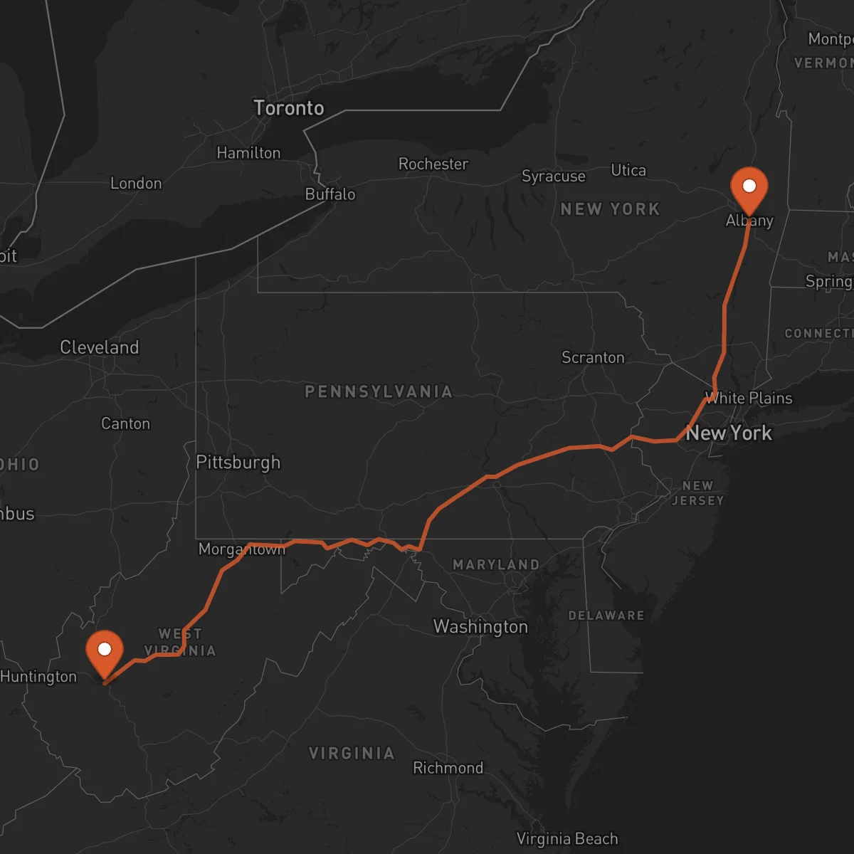 Ruta Albany - Charleston