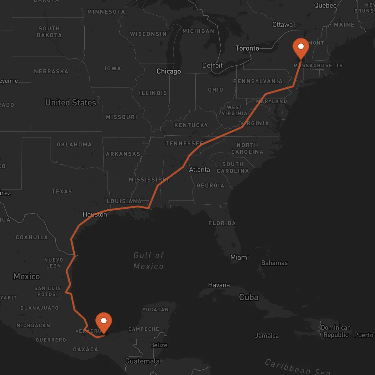 Ruta Coatzacoalcos - Albany