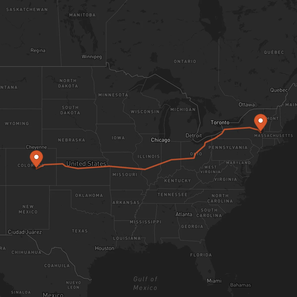 Ruta Albany - Colorado Springs