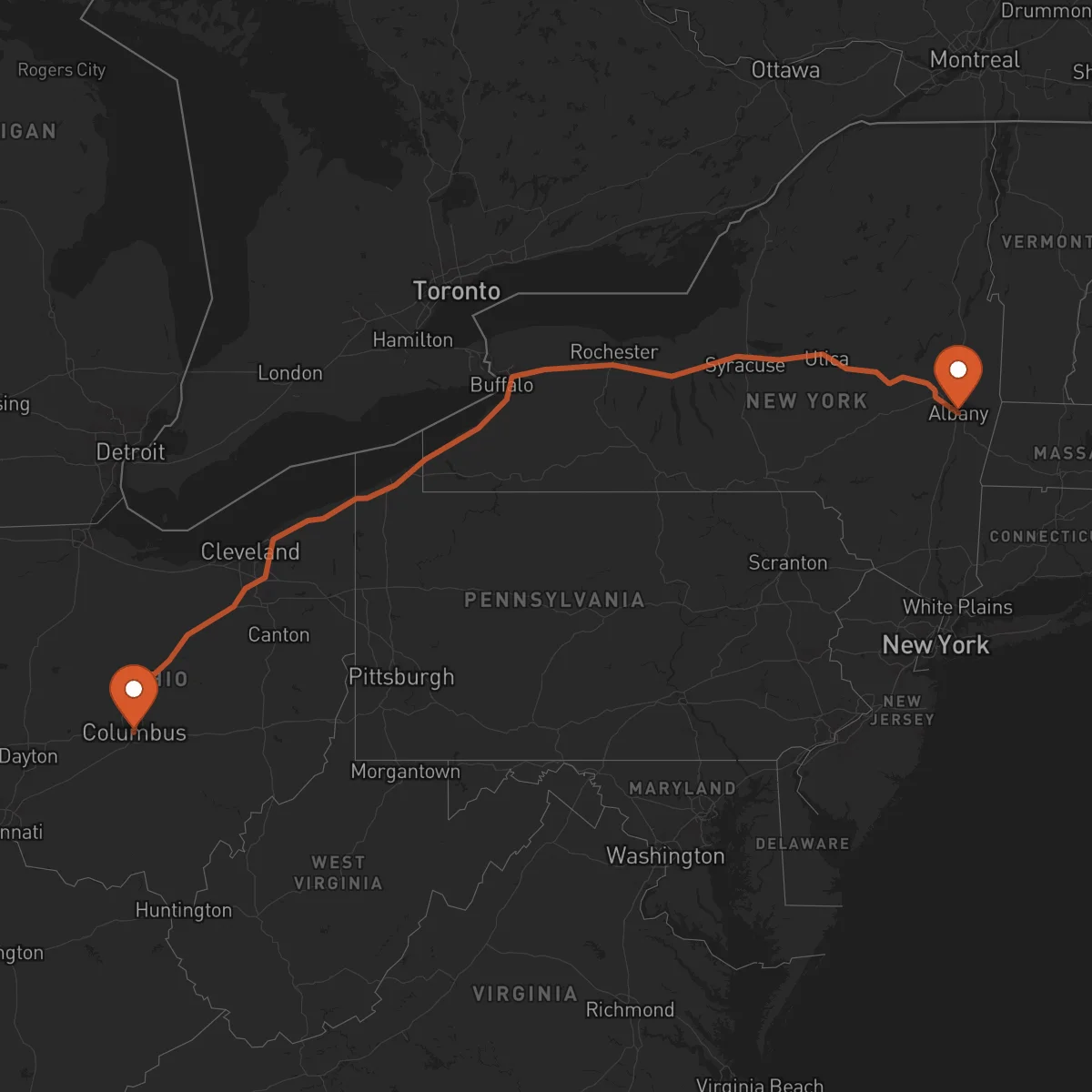 Ruta Columbus - Albany