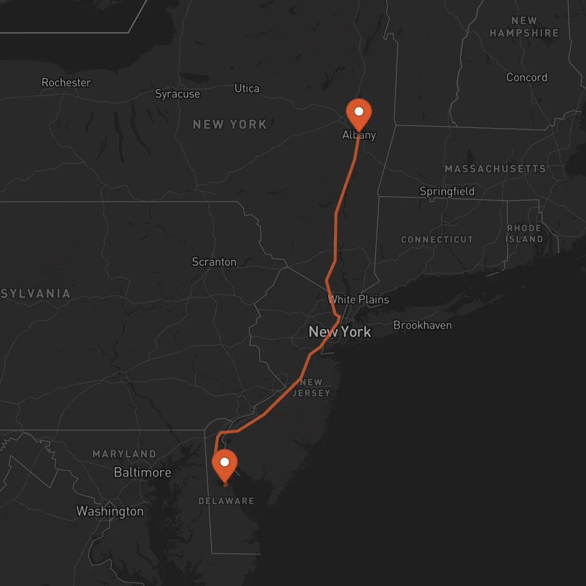Ruta Albany - Dover