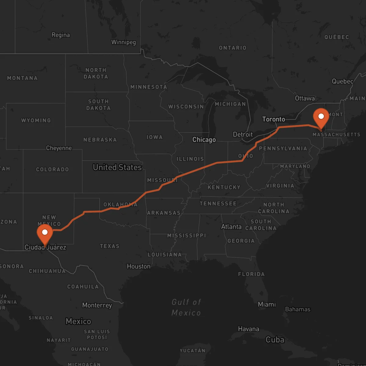 Ruta El Paso - Albany