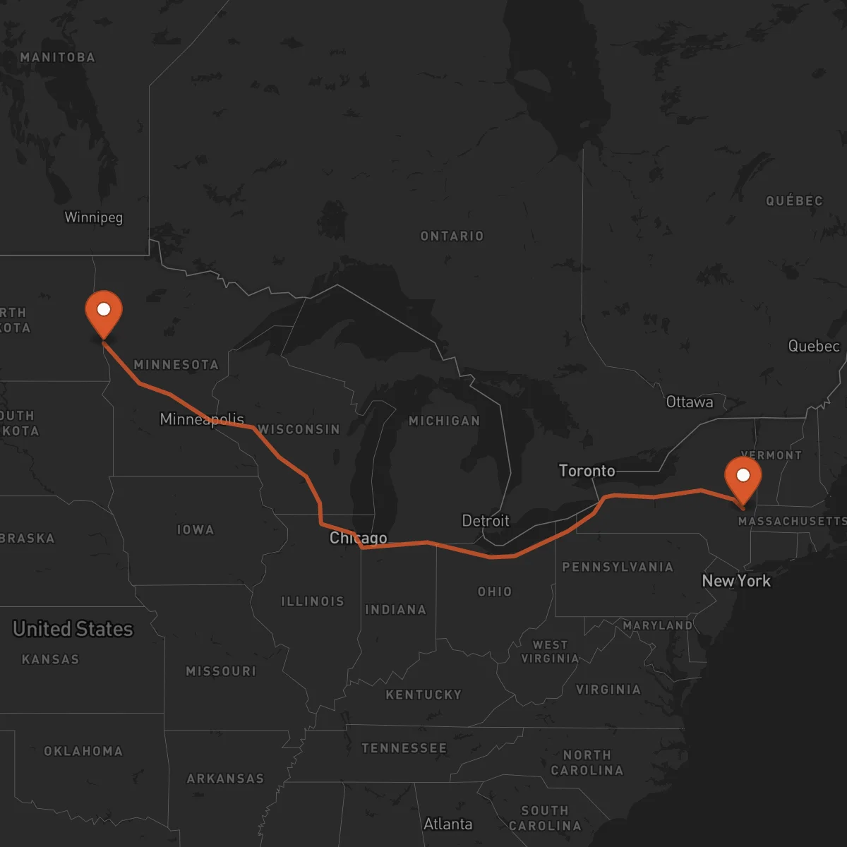 Ruta Albany - Fargo