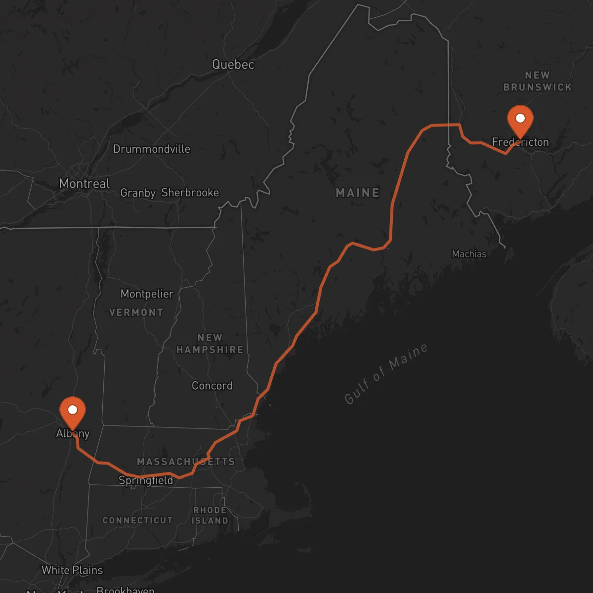 Ruta Albany - Fredericton