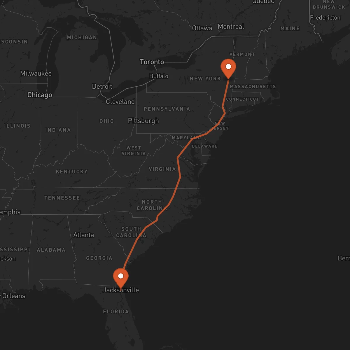Ruta Albany - Jacksonville