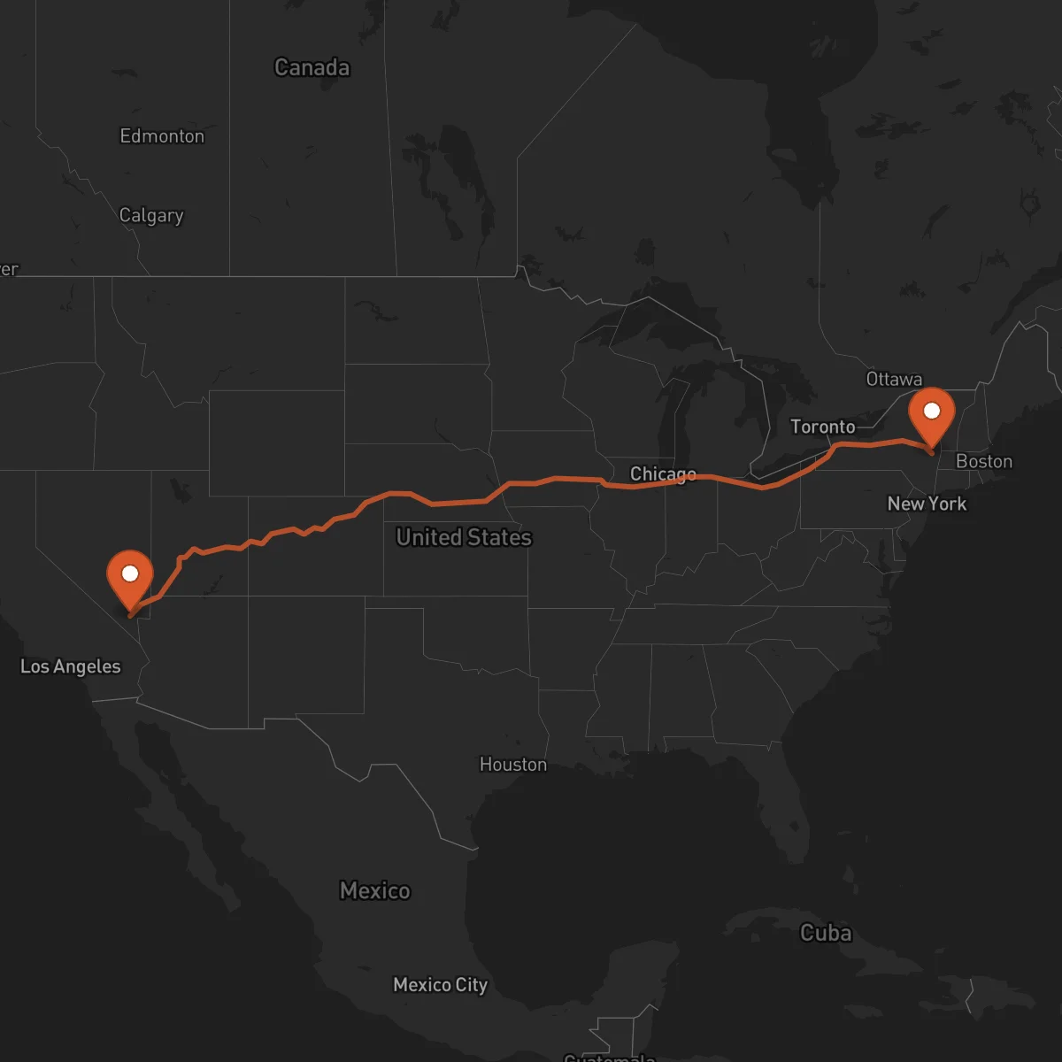Ruta Las Vegas - Albany