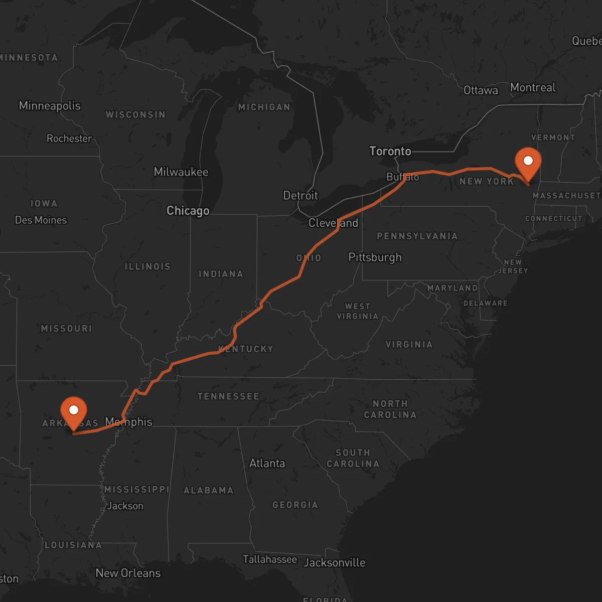 Ruta Albany - Little Rock