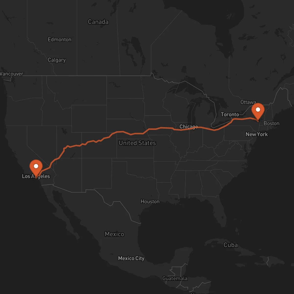 Ruta Albany - Long Beach