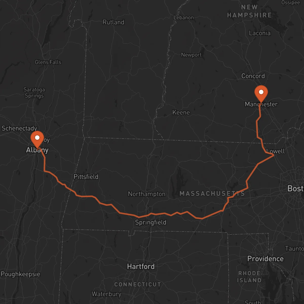 Ruta Mánchester - Albany