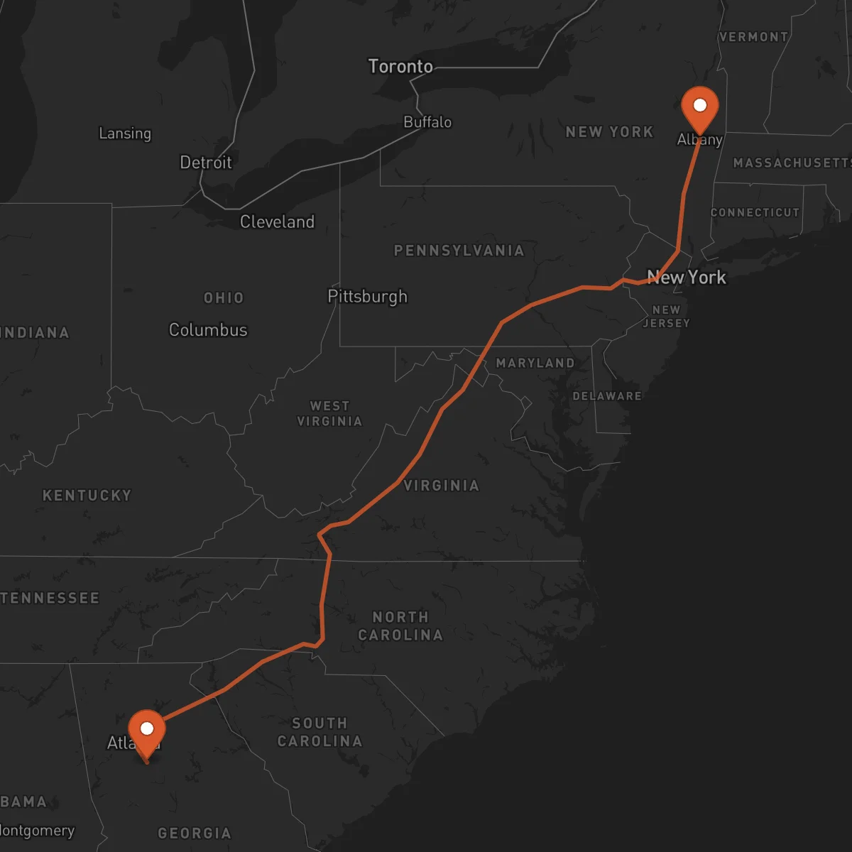 Ruta Albany - McDonough