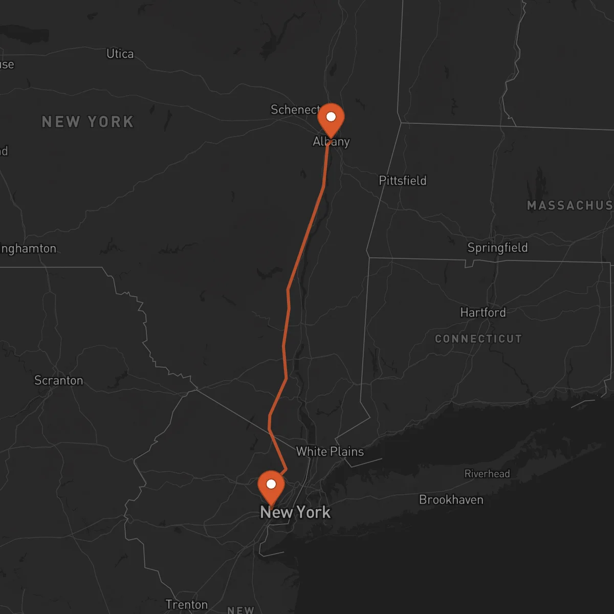 Ruta Albany - Newark