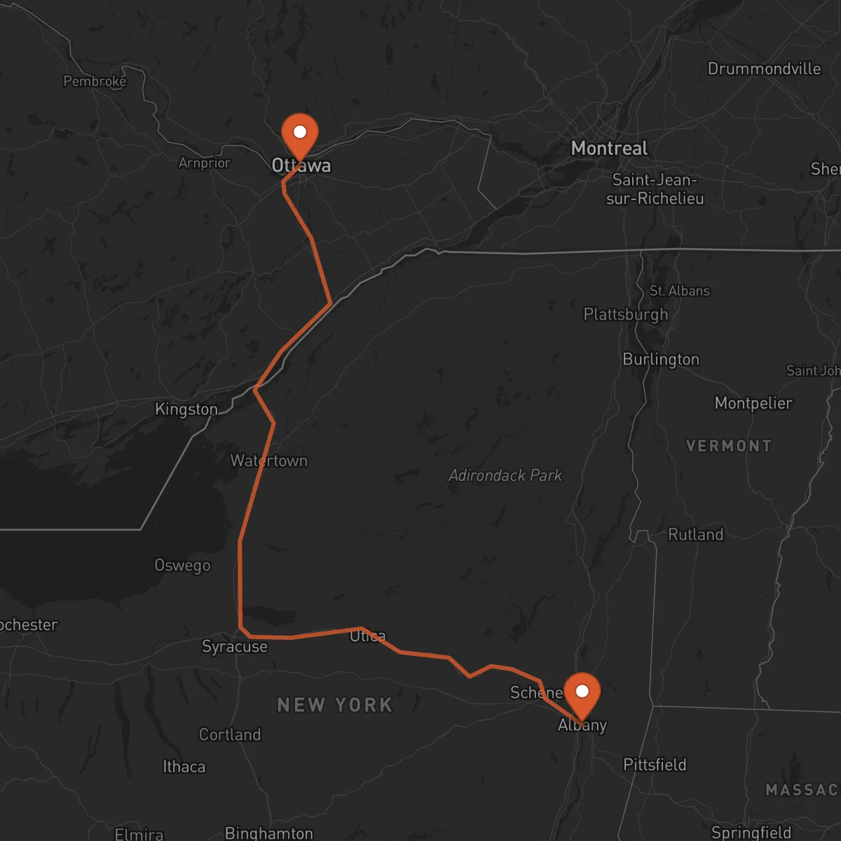 Ruta Albany - Ottawa