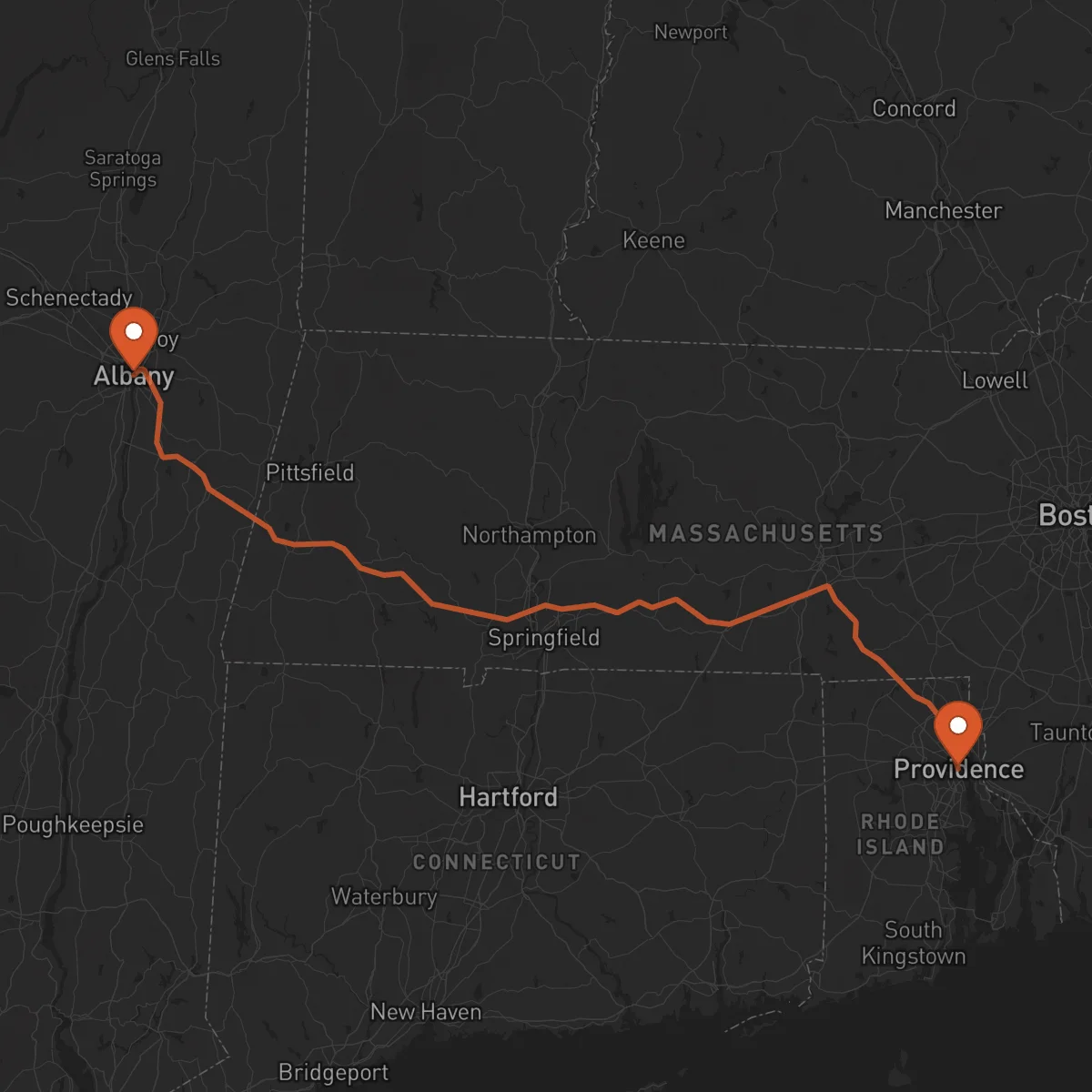 Ruta Providence - Albany