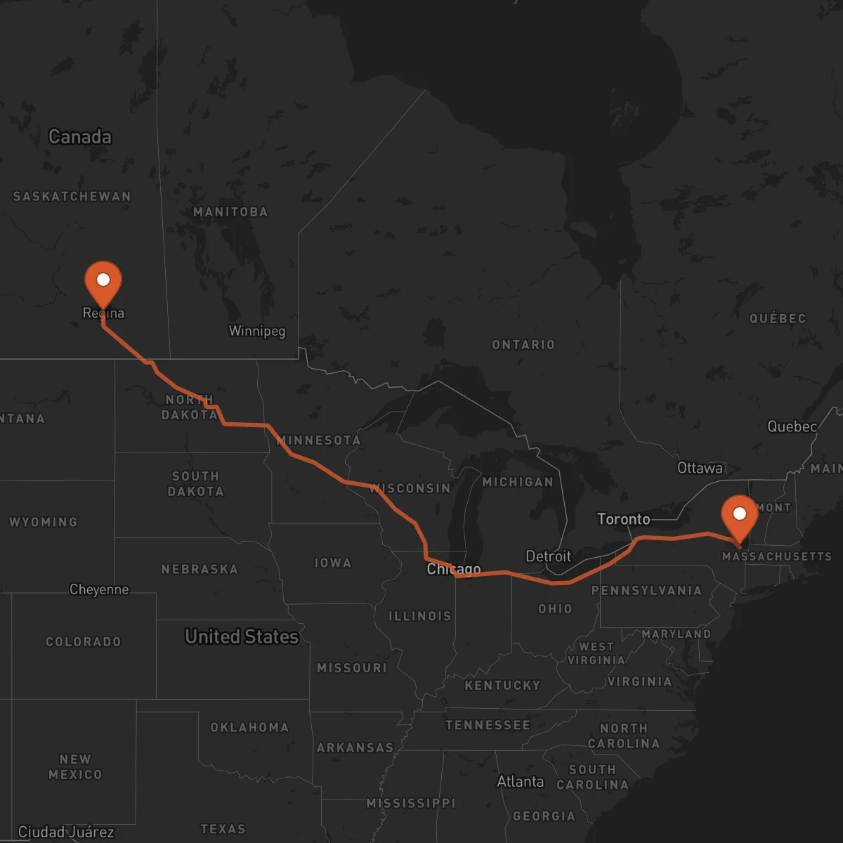 Ruta Regina - Albany