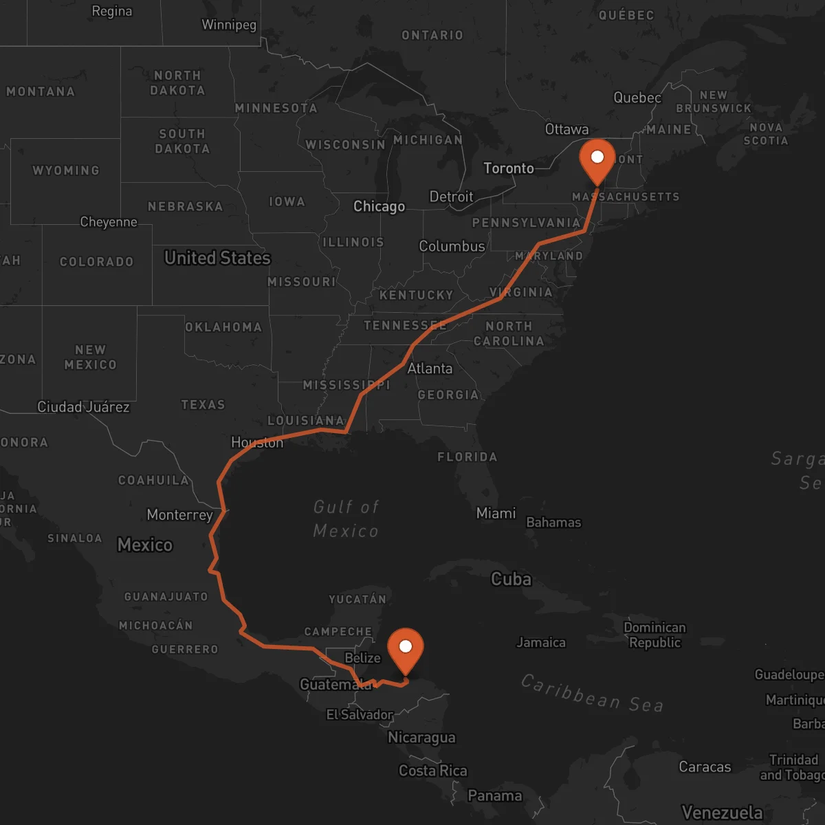 Ruta Albany - Trujillo