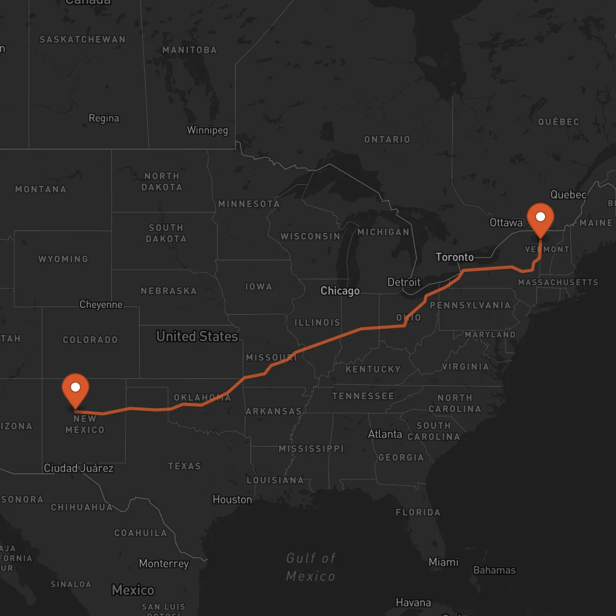 Ruta Burlington - Albuquerque