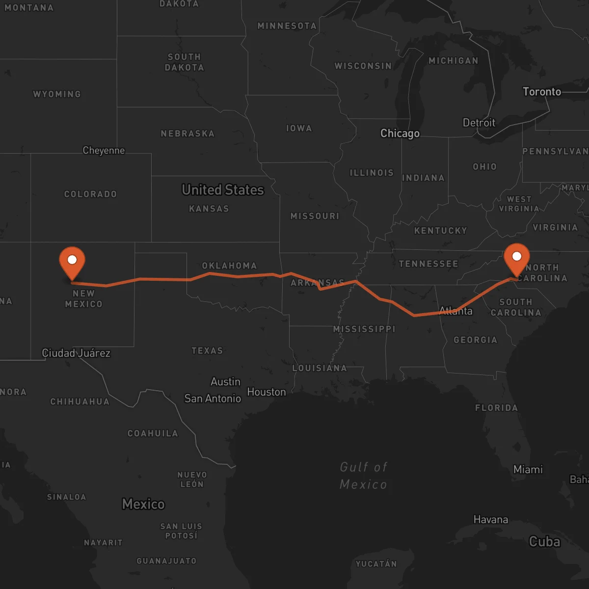 Ruta Albuquerque - Charlotte