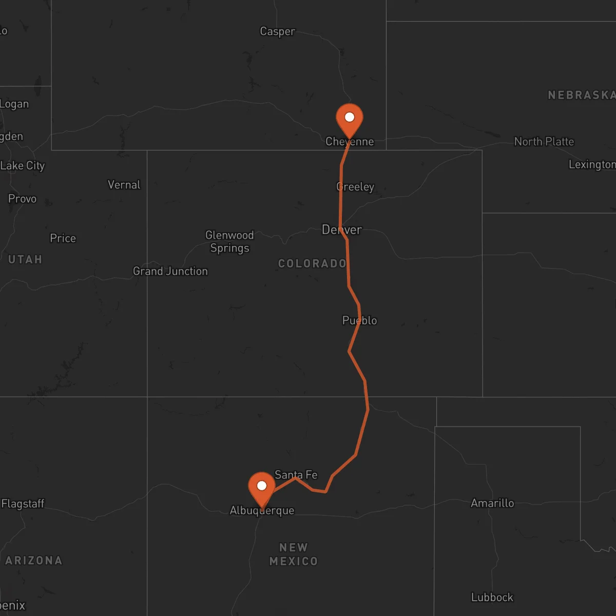 Ruta Albuquerque - Cheyenne