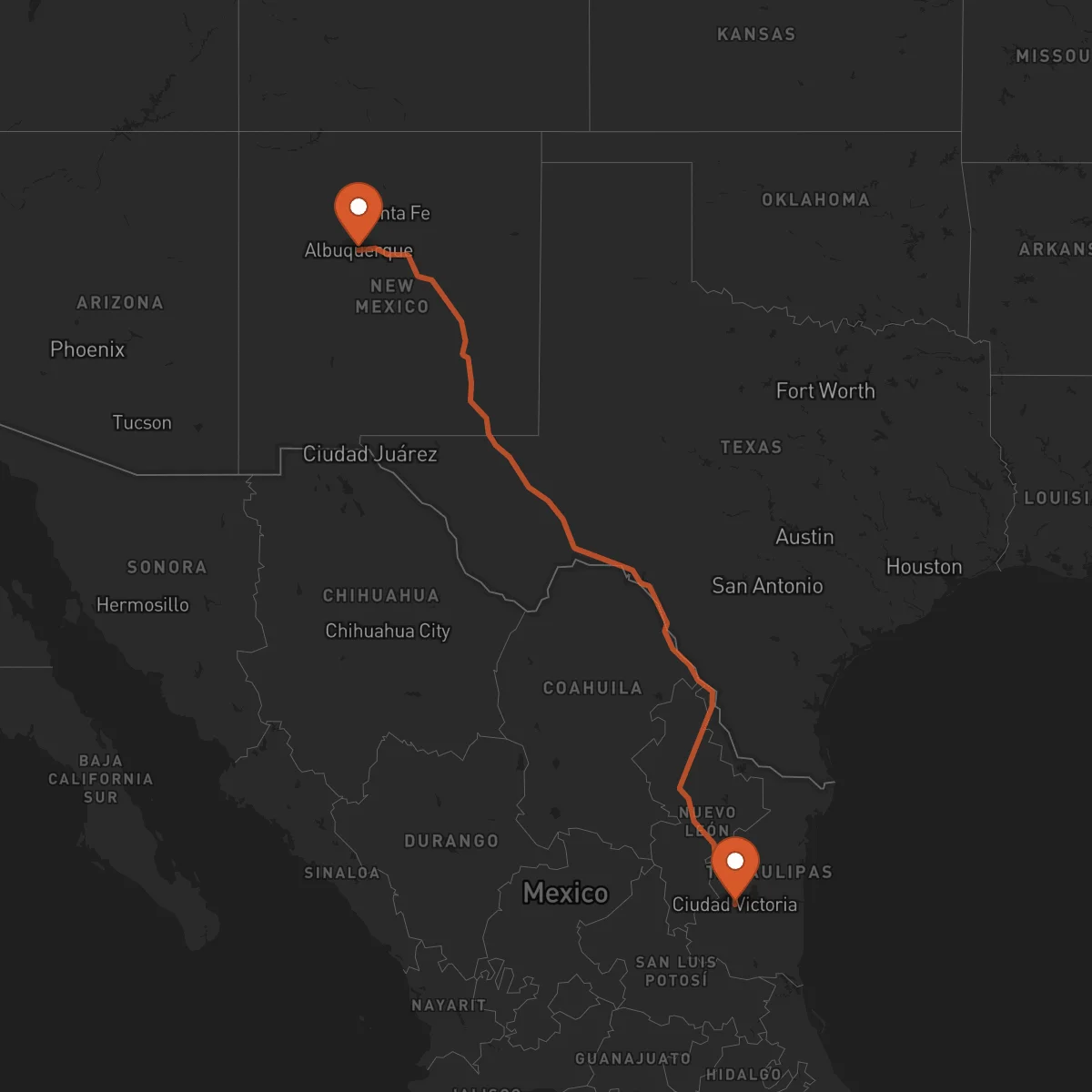 Ruta Albuquerque - Ciudad Victoria
