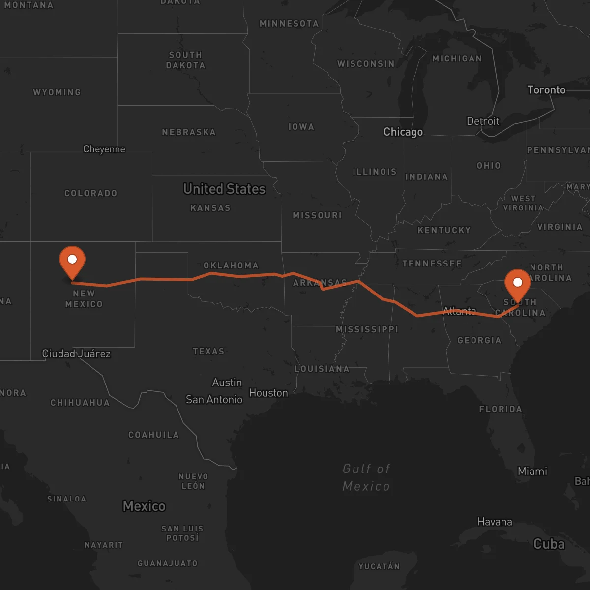 Ruta Columbia - Albuquerque