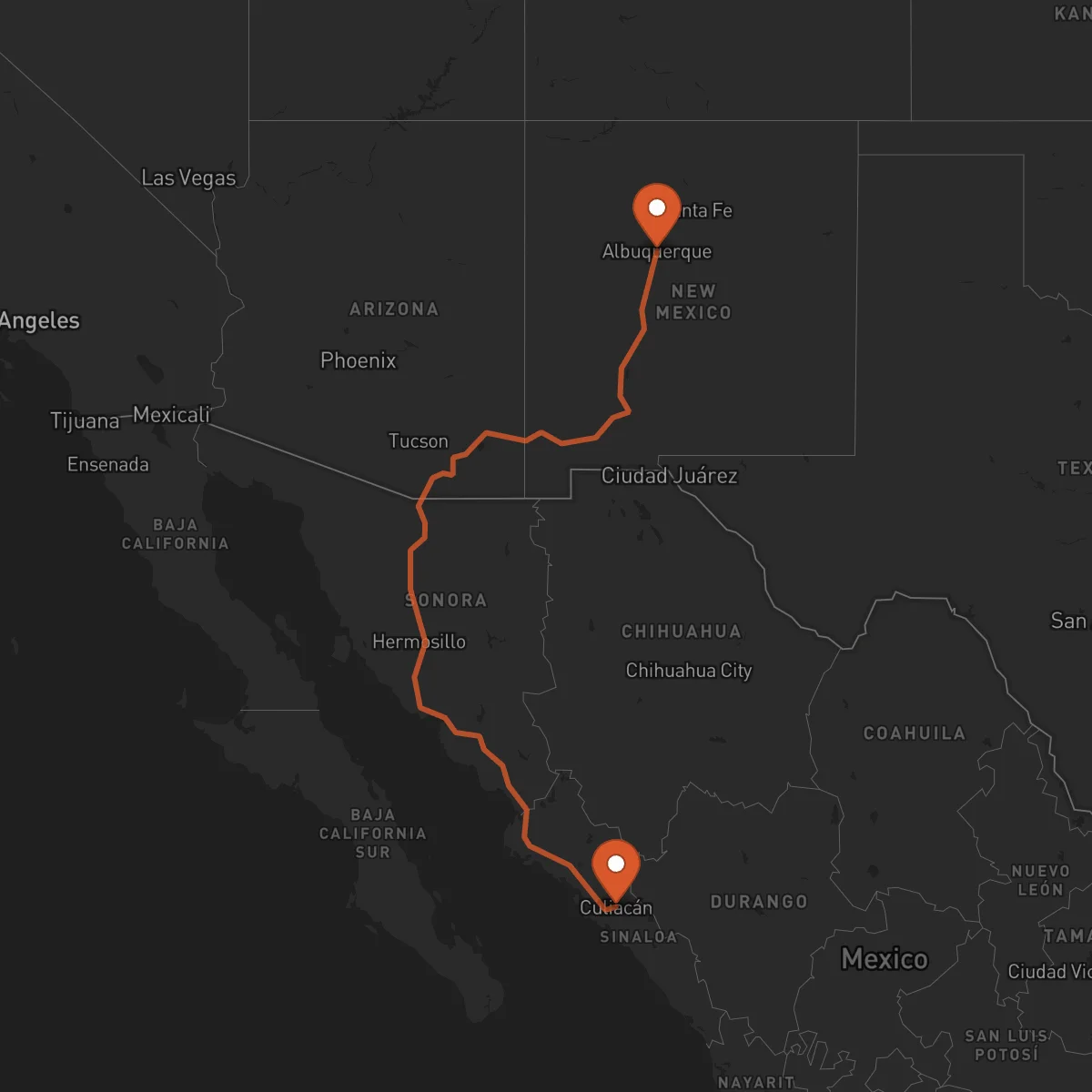 Ruta Culiacán Rosales - Albuquerque