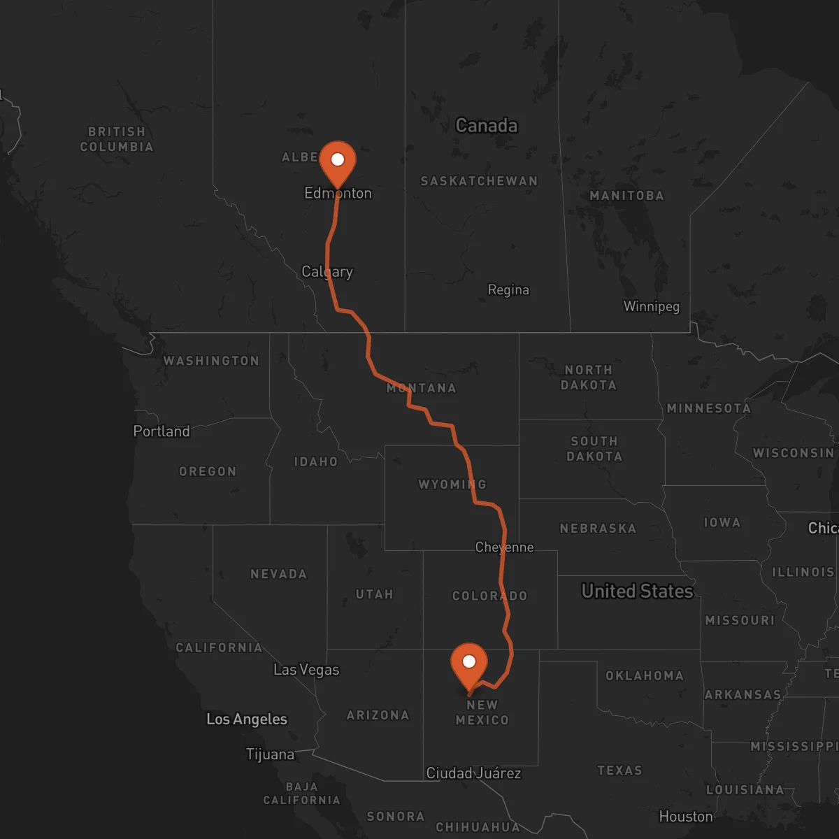 Ruta Albuquerque - Edmonton