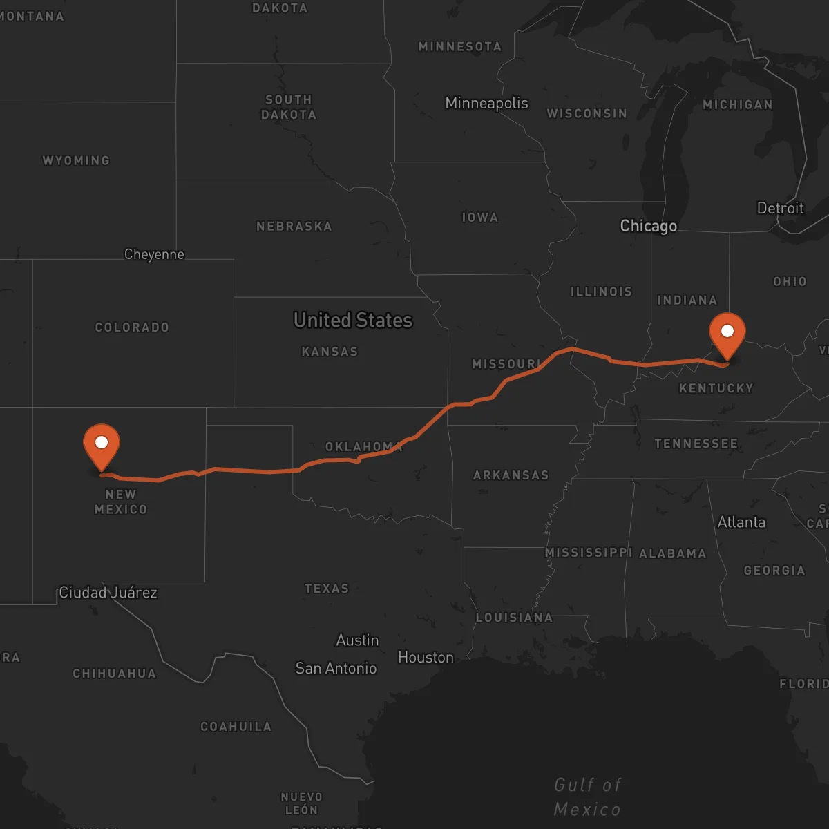 Ruta Frankfort - Albuquerque