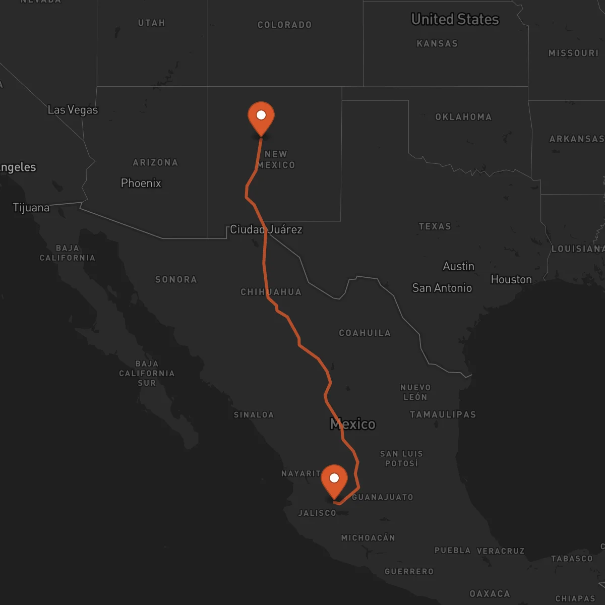 Ruta Guadalajara - Albuquerque