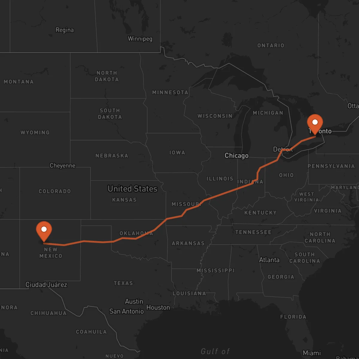Ruta Albuquerque - Hamilton
