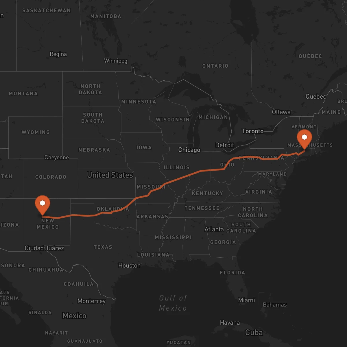 Ruta Albuquerque - Hartford