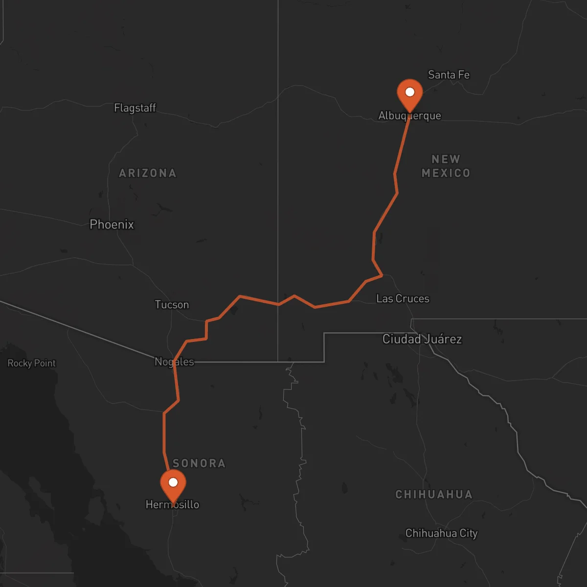 Ruta Hermosillo - Albuquerque